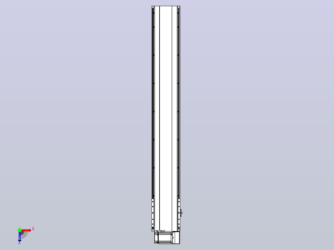 皮带直线轴半封闭可选导轨TPA-HNB-202D-140-L1250-RU-C-P75-N3俯视图