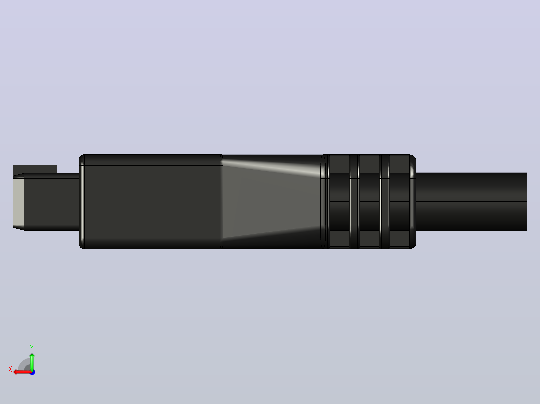 USB 3.0 通用 1.1 19针公接头后视图