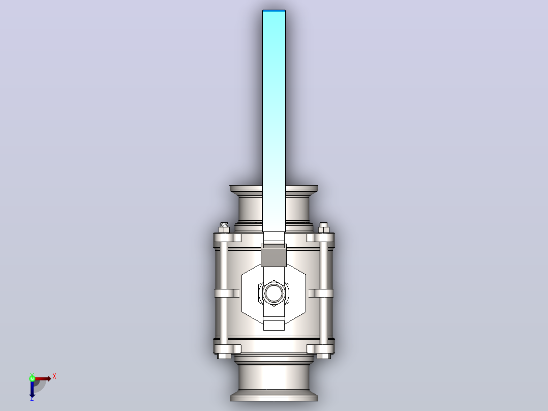 DQP-01手动卡式球阀[DQP-01-DN50]俯视图