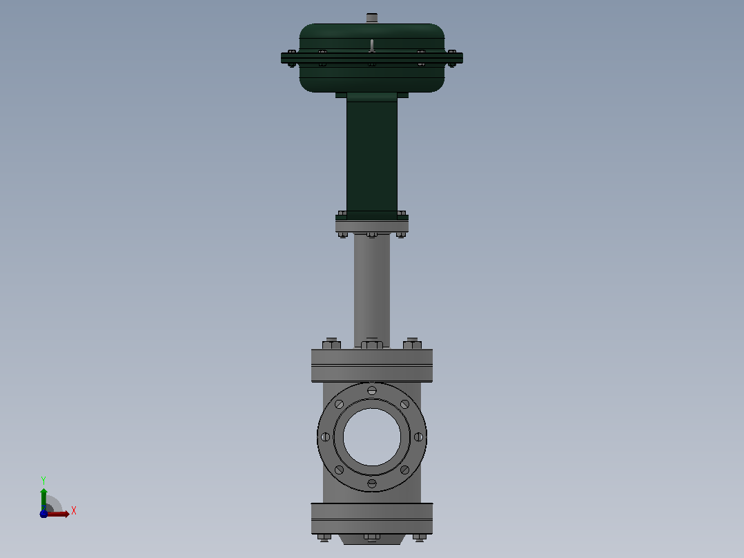RV ZJHN精小型气动薄膜双座调节阀（常温型）[RVZJHN-16PB]通径150mm后视图