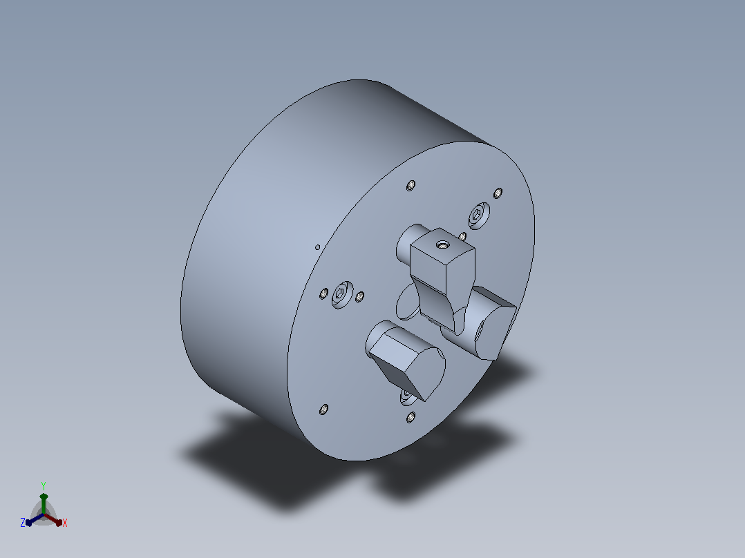 3E中实内张后拉式动力夹头[3E-08]正等轴测图