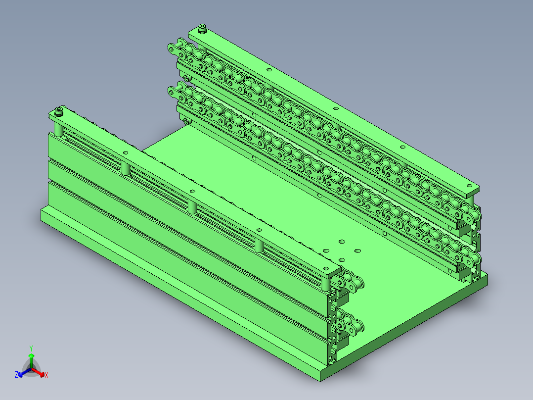 链条输送机用托盘正等轴测图