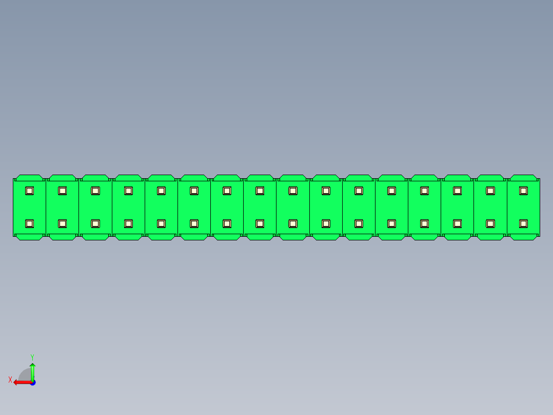 彩色公头100mil（2.54mm）系列-DS1021_green_2x16p_100mil_Type19_rev1.0后视图