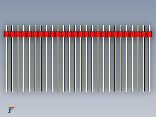 彩色公头100mil（2.54mm）系列-DS1021_red_1x26p_100mil_Type43_rev1.0俯视缩略图