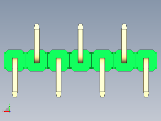 彩色公排针 100mil 2.54mm 系列-DS1022_green_07p_100mil_Type_SMT_R2_rev1.0后视缩略图