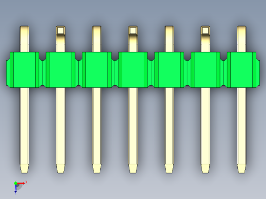 彩色公排针 100mil 2.54mm 系列-DS1022_green_07p_100mil_Type_SMT_R2_rev1.0俯视缩略图