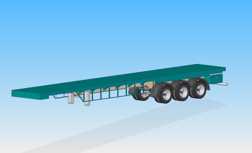 48-带拖车总成的重型卡车 3d模型图纸缩略图