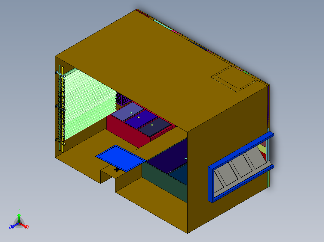 小型书房阅读装修效果图正等轴测图