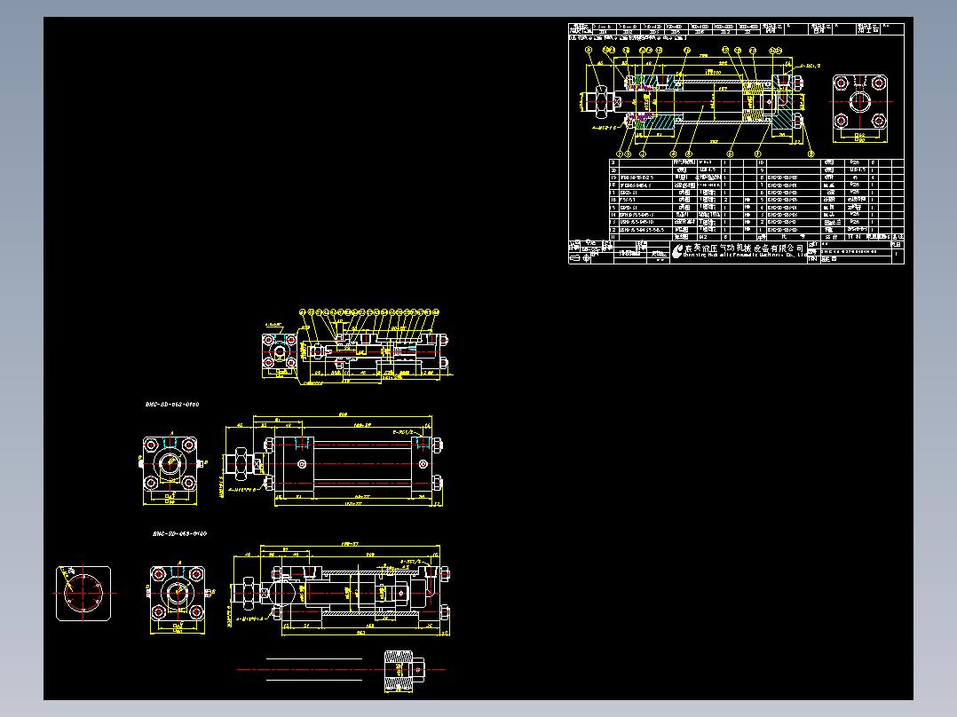 油缸图纸JIS内部结构原图