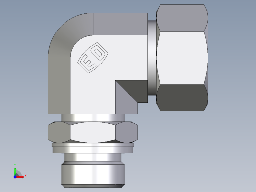 卡套式工业通用硬管接头EO_Adjustable_Locknut_elbow_WEE18ZLMCF前视缩略图