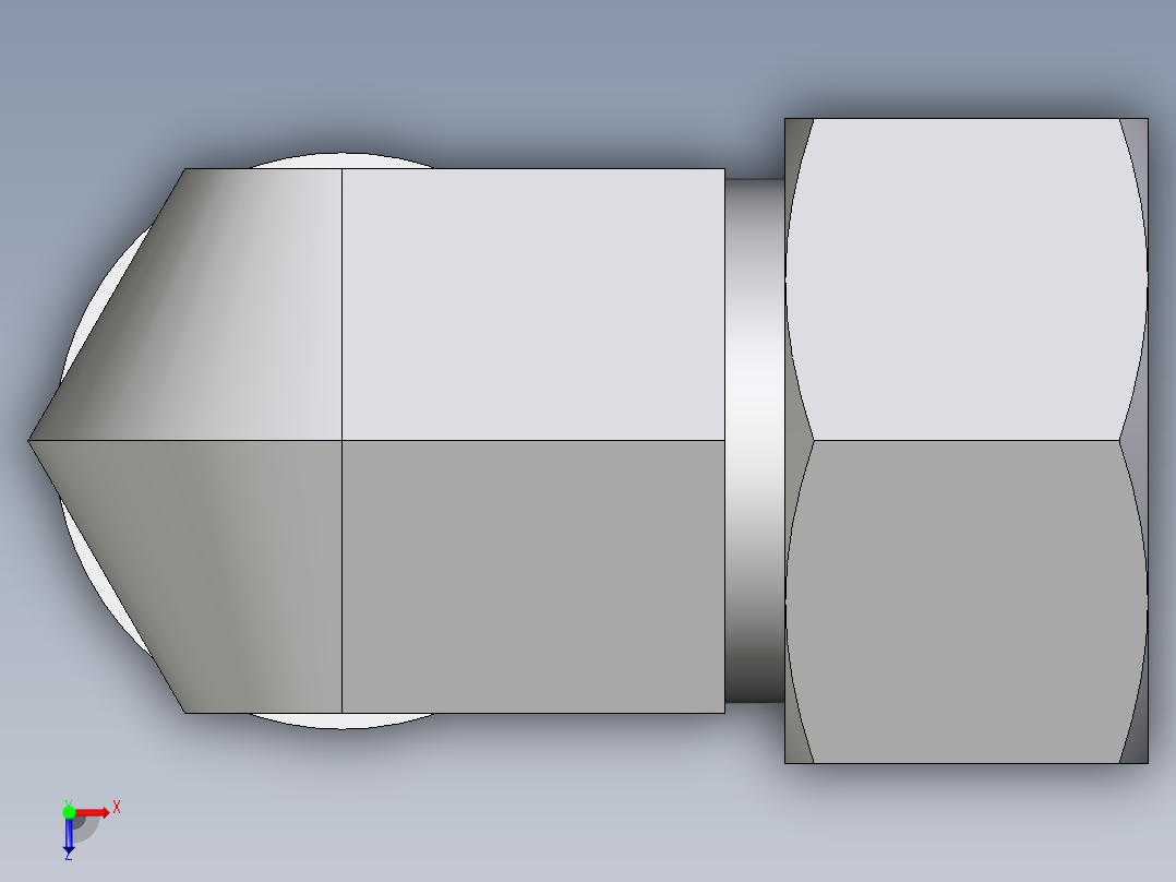 卡套式工业通用硬管接头EO_Adjustable_Locknut_elbow_WEE18ZLMCF俯视图