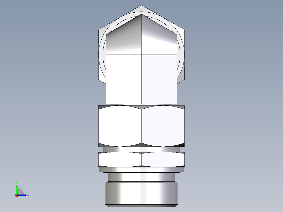 卡套式工业通用硬管接头EO_Assembled_adjustable_standpipe_elbow_EVW35LR71左视图