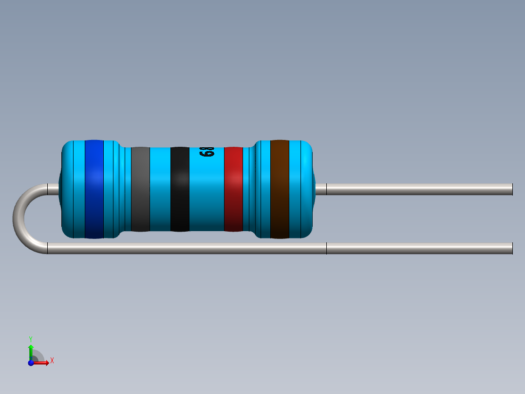 电容器 二极管 电阻器-Resistor Vertical 68K Ohm 1W前视图