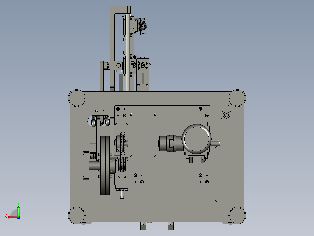 凸轮连杆机构式自动组装机后视图