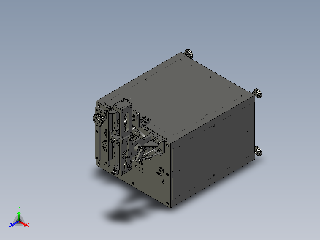 凸轮连杆机构式自动组装机正等轴测图