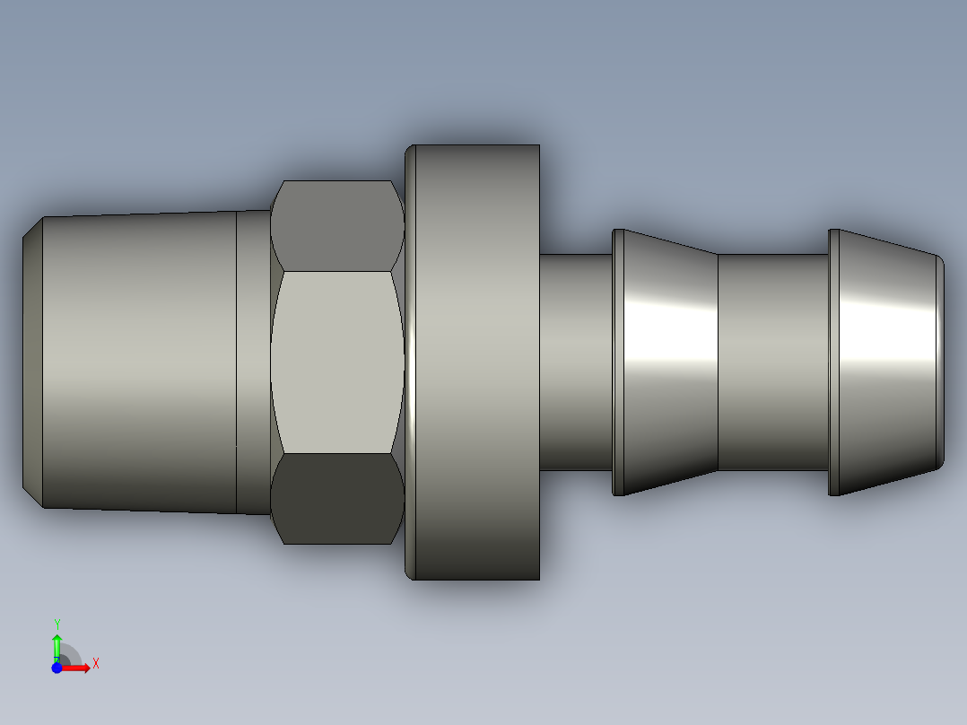 软管与硬管连接用工业通用接头0134_60_13前视图