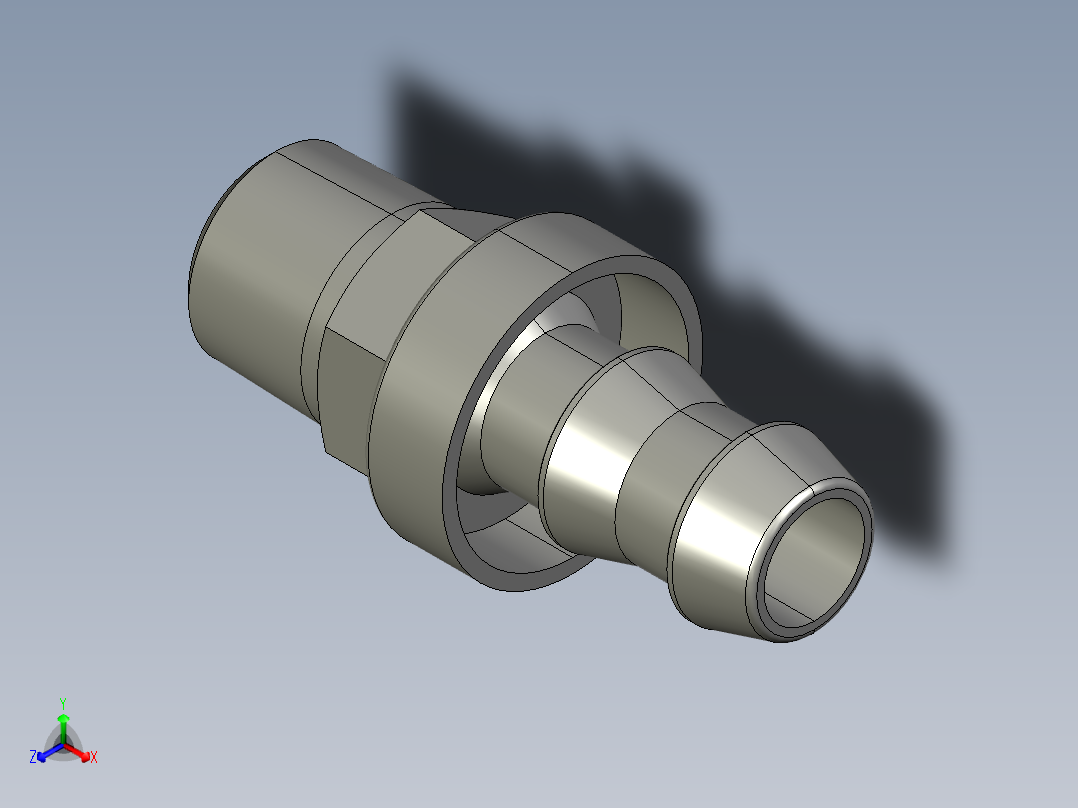 软管与硬管连接用工业通用接头0134_60_13正等轴测图