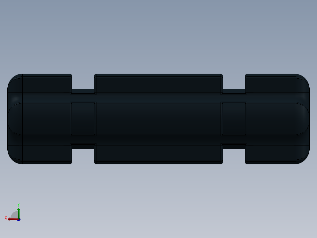 乐高机械组车桥-32062 Black Technic Axle 2 Notched.SLDPRT后视图
