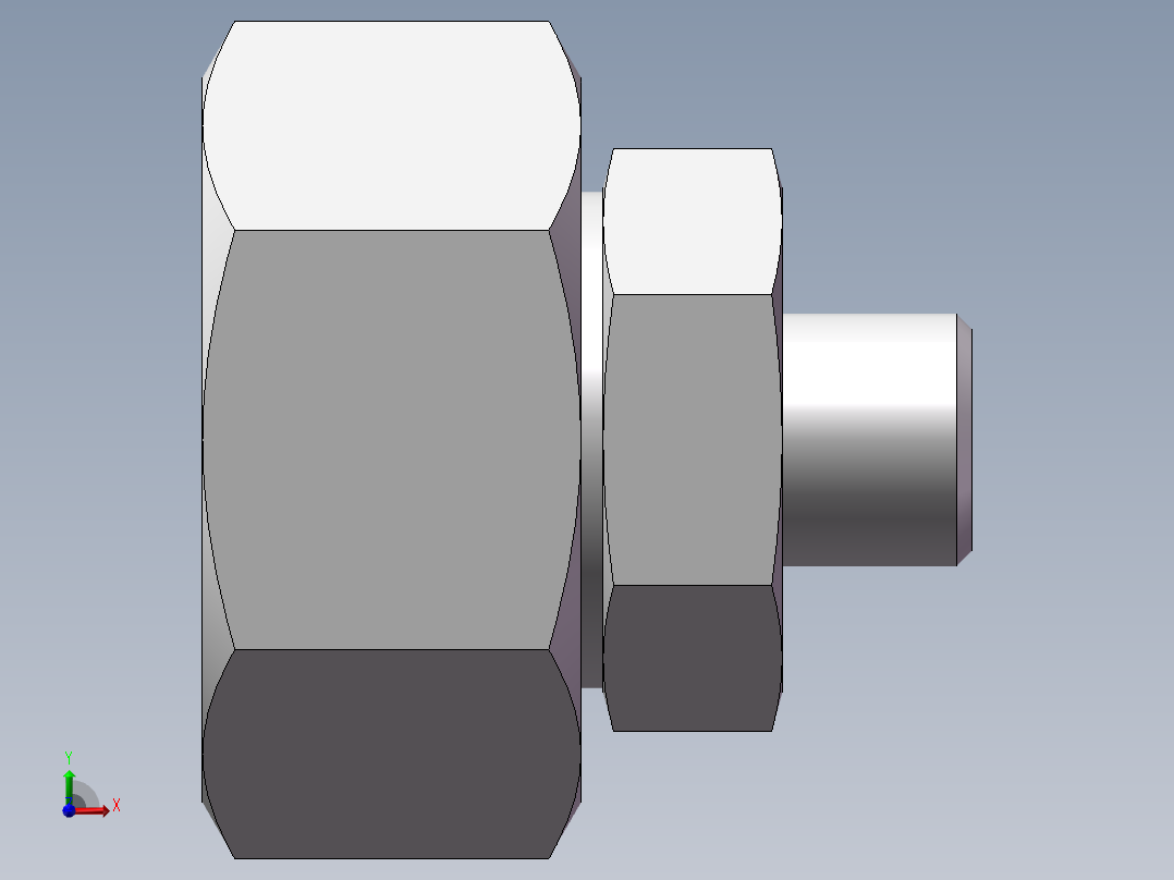 直通变径接头、2D-16-36前视图
