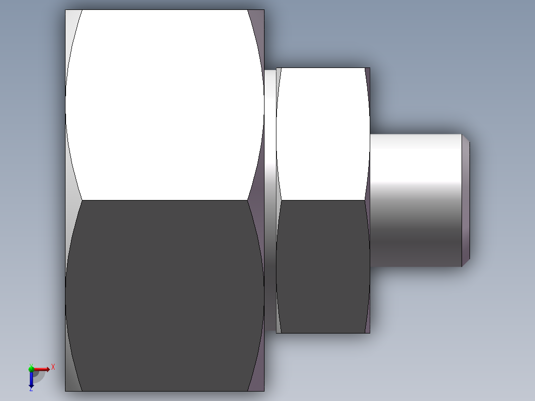 直通变径接头、2D-16-36俯视图