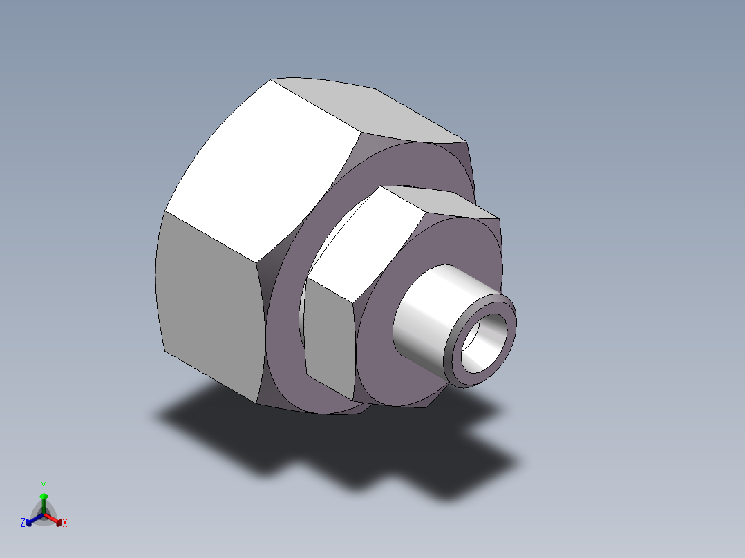 直通变径接头、2D-16-36正等轴测图
