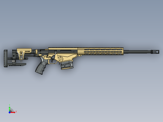 手枪左轮冲锋枪老式狙击步枪设计3D图纸ruger-precision-rifle STP前视缩略图