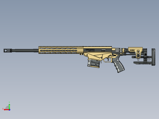 手枪左轮冲锋枪老式狙击步枪设计3D图纸ruger-precision-rifle STP后视缩略图