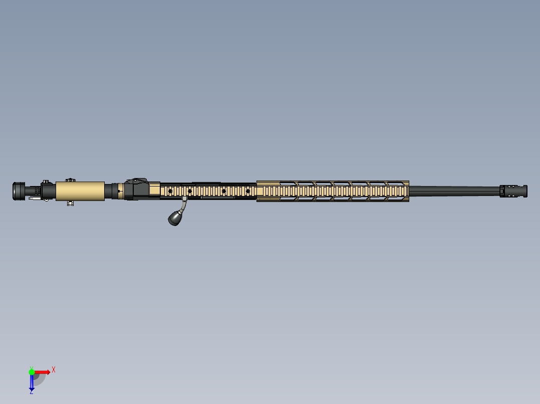 手枪左轮冲锋枪老式狙击步枪设计3D图纸ruger-precision-rifle STP俯视图