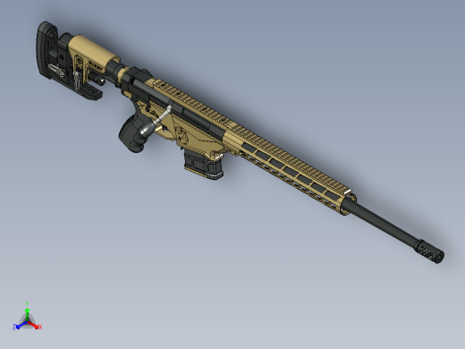 手枪左轮冲锋枪老式狙击步枪设计3D图纸ruger-precision-rifle STP正等轴测缩略图