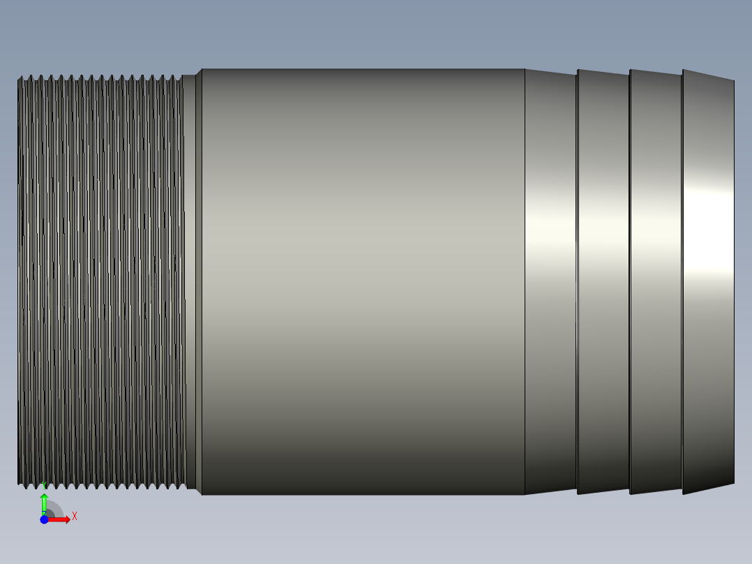 螺纹管水管接头-直通 DN80前视图