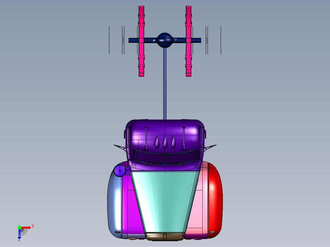 经典长头越野卡车俯视图