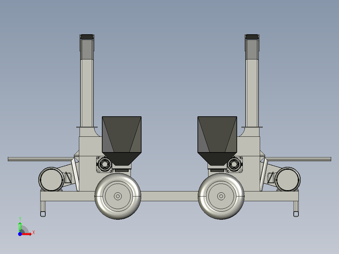 造纸行业的木头粉碎机前视图