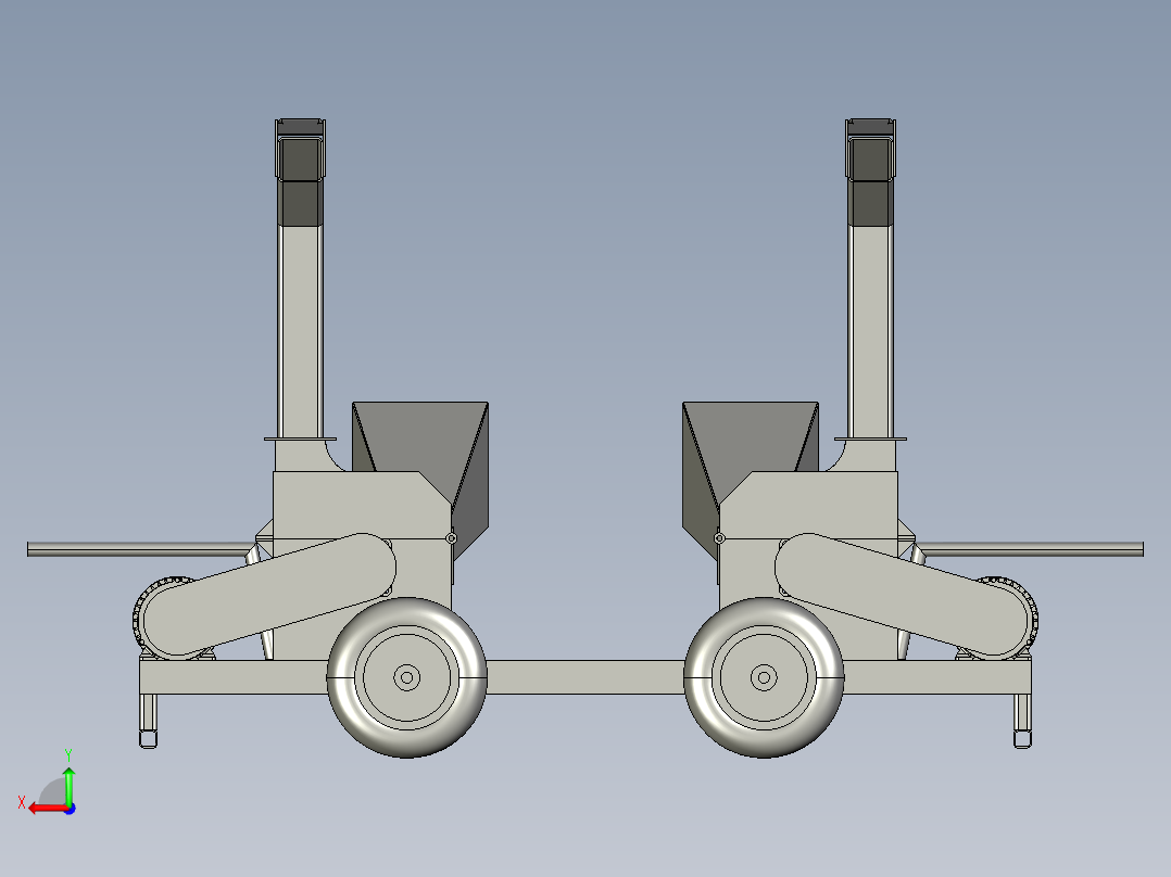 造纸行业的木头粉碎机后视图