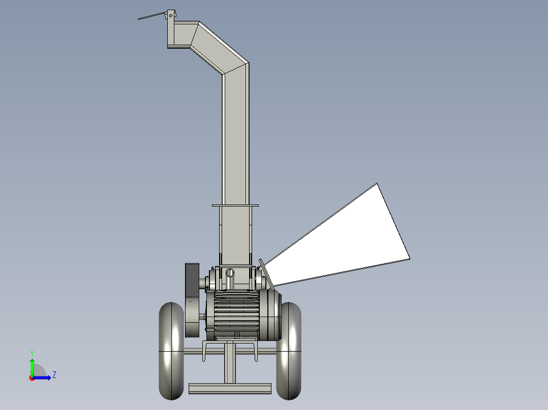 造纸行业的木头粉碎机左视图