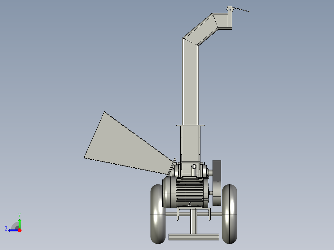 造纸行业的木头粉碎机右视图