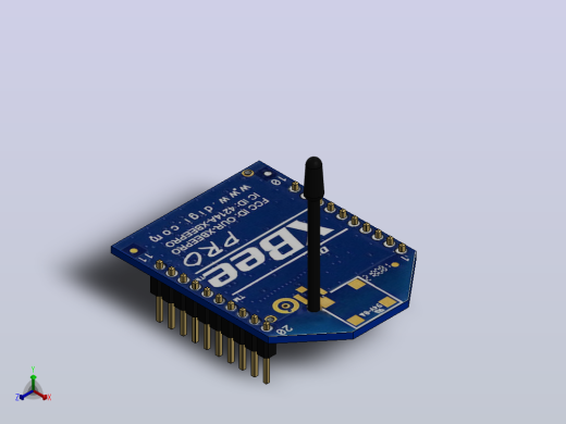 XBee Pro 60mW的型号正等轴测缩略图