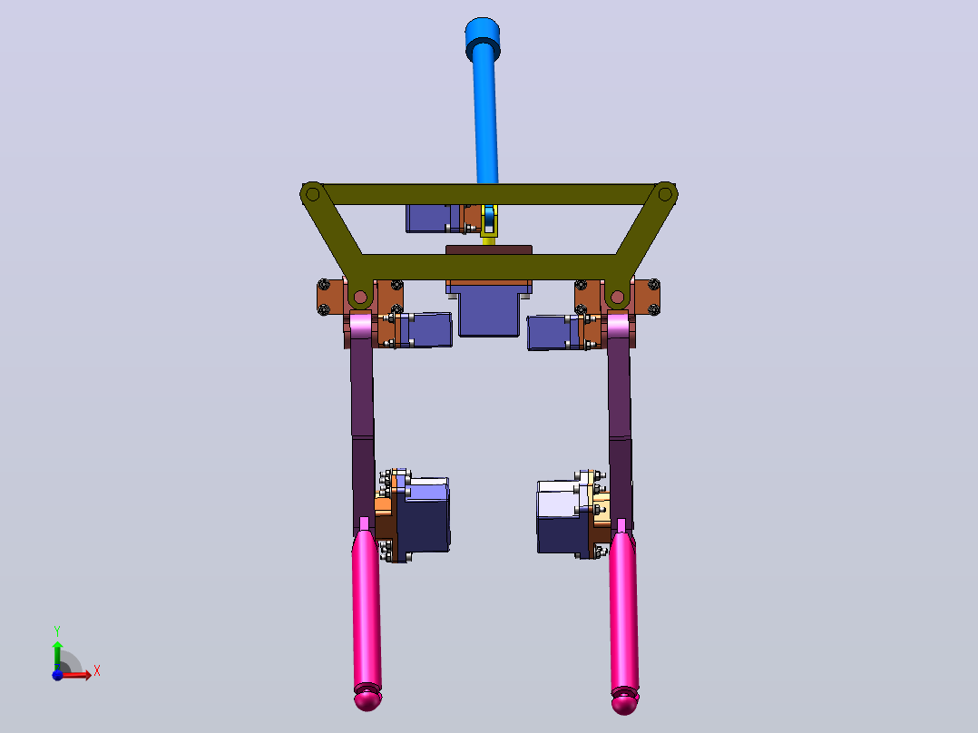 行走机器人主体建模SW2016前视图