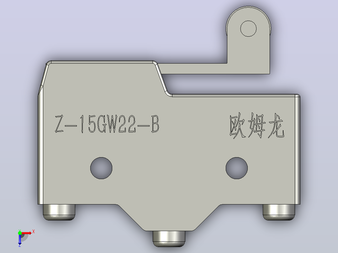 Z-15GW22-B-欧姆龙微动开关俯视图