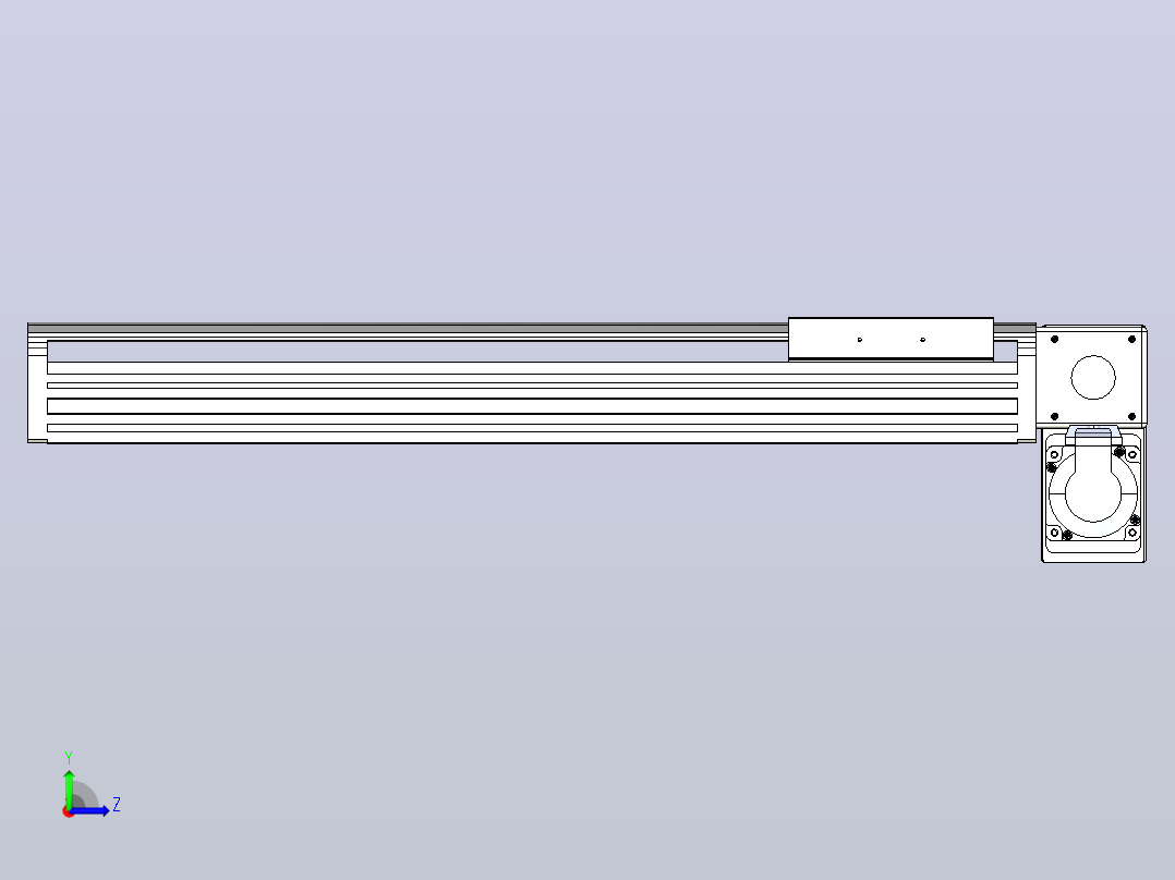 皮带直线轴半封闭可选导轨TPA-HNB-140D-120-L400-RP-Y-P40-N3左视图