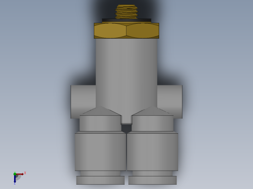快速接头HKQ2UD外螺五通接头[HKQ2UD04-M5]俯视缩略图