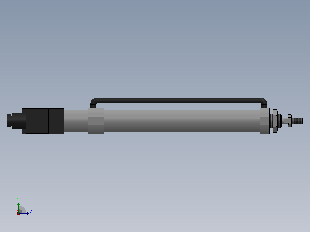 10Y-1V系列小型气缸(带阀型)[10Y-1VSD25N200A8-SD]左视图