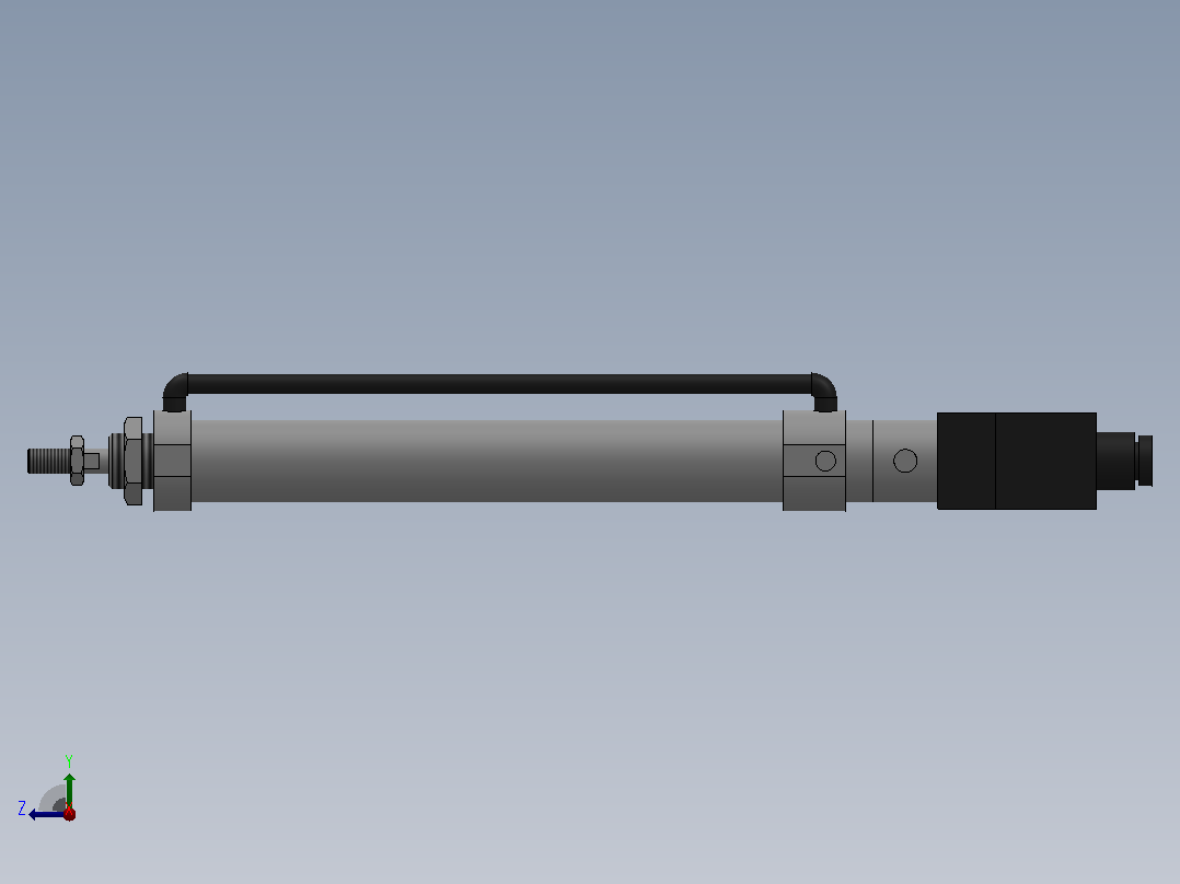 10Y-1V系列小型气缸(带阀型)[10Y-1VSD25N200A8-SD]右视图
