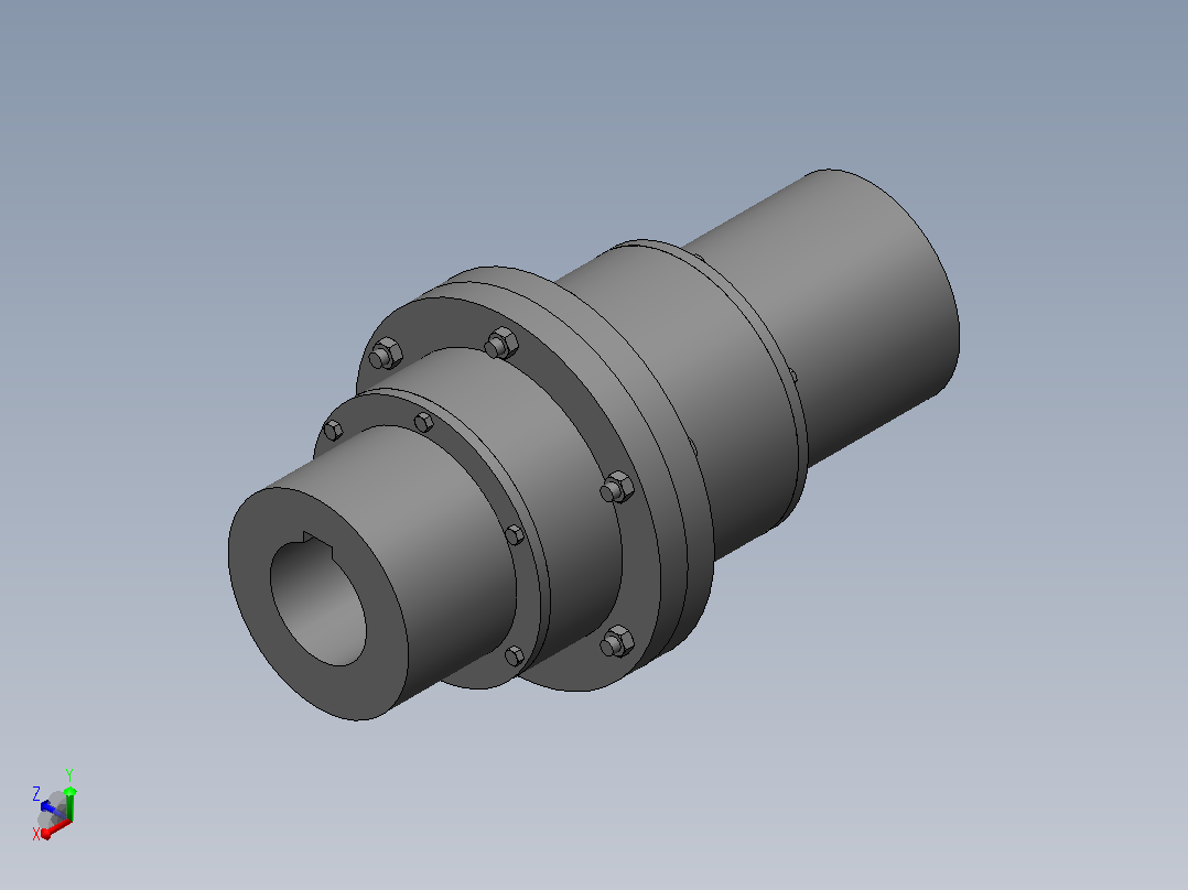 GCLD型鼓形齿式联轴器_GCLD1联轴器  40×112／J1  40×84正等轴测图