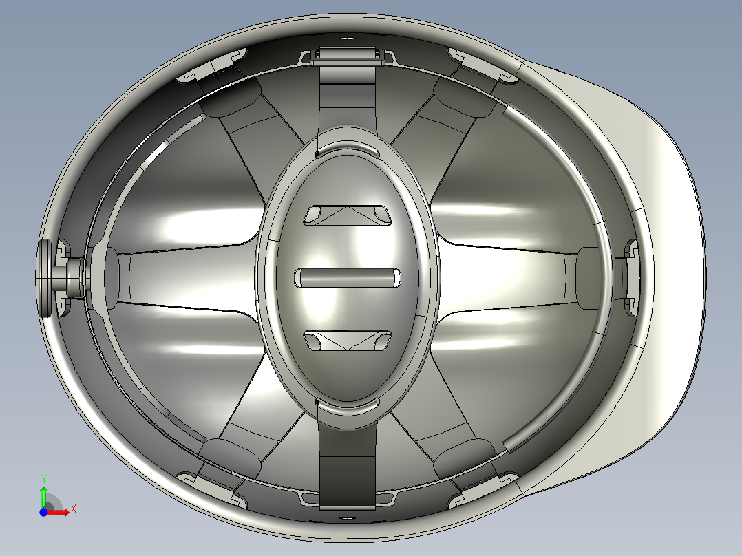 安全帽工作帽图纸模型工业设计SW三维3d素材前视图