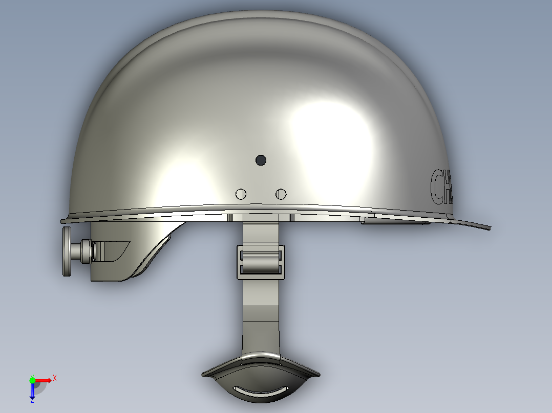 安全帽工作帽图纸模型工业设计SW三维3d素材俯视图