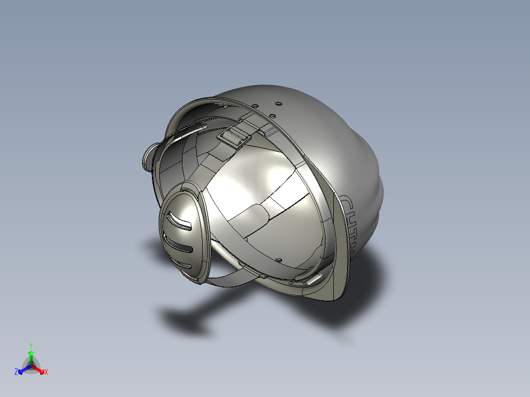 安全帽工作帽图纸模型工业设计SW三维3d素材正等轴测图