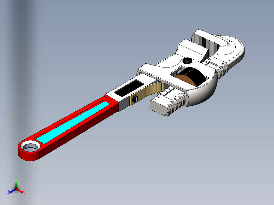 llave普通扳手模型3D图纸 Solidworks设计 附x_t正等轴测图