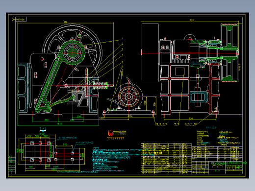 PE400X600颚式破碎机总图