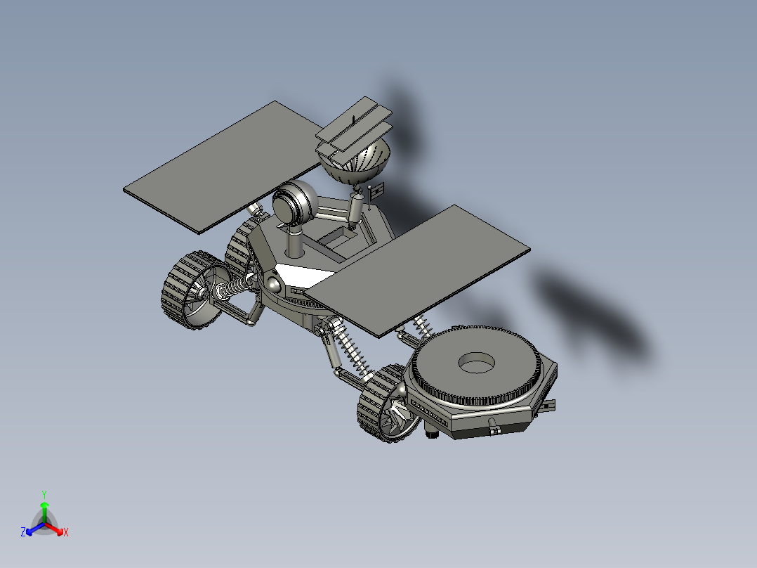 mini-rover四轮火星车3D图纸 STEP格式正等轴测图