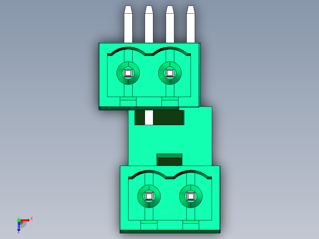 DEGSON 2EDG 系列 5.08mm 可插拔接线端子组-2EDGRTC-5.08-04P-14-00AH俯视图